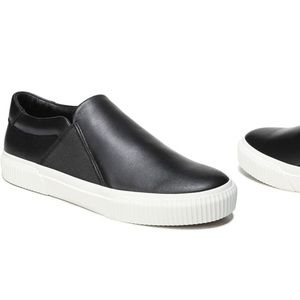 Vince Knox Black Leather Slip-on Sneaker